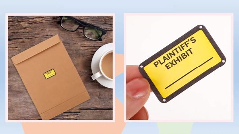 12 Sheets Yellow Legal Exhibit Stickers for Quick Document Organization - Blank Labels for Courts Offices and Legal Proceedings