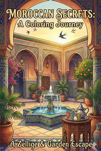 Moroccan Coloring Pages  35 for Adults|stress Relief Islamic Geometric Patterns, Zellige, Architecture Riads | Printable Pdfinstant Download - Etsy UK