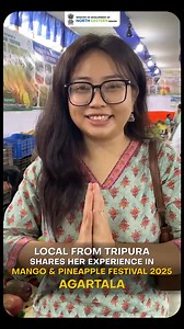 A local from Tripura shares her incredible experience at the Mango & Pineapple festival 2025 held at Agartala, Tripura. She also guides us through the various kinds of mangoes which are famous in the national and international market. #MDoNERIndia #Tripura #Agriculture #Empowerment | Ministry of Development of North Eastern Region, Government of India
