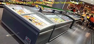 [Hot Item] Supermarket Sliding Glass Door Island Freezer with Large Space 1.2m 1.85m 2.5m Length