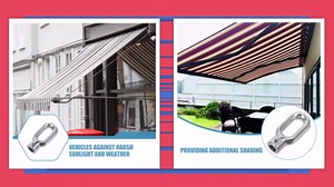 Angoily Awning Ring Hook Parts, Retractable Awning Universal Lift Machine Ring Crank Hook, Worm Gear for Roller Shade Aluminum Alloy Hook Outdoor Patio Blinds Accessory