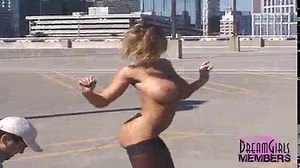 Risky Public Flashing With Mindy And Her Enormous Juggs
