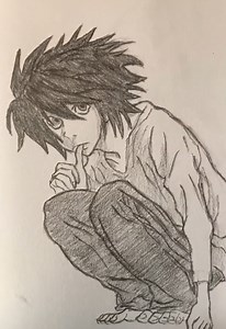 Drawing L from Death Note – Fan Request Complete