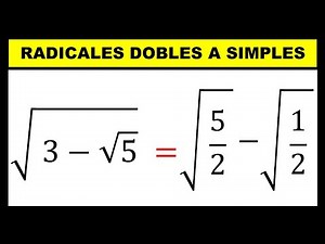 Radical doble a radicales simples | raíz doble a raíz simple | ejercicio resuelto