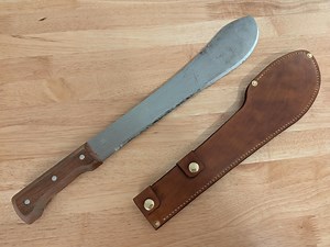 Tramontina Bolo Machete Leather Knife Sheath Cover Brown With Brass Snaps & Rivets Bushcraft - Etsy