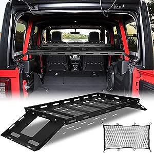 Interior Rear Trunk Cargo Rack Basket Tray Storage Luggage Carrier Fits 2007-2025 Jeep Wrangler JK JKU & JL JLU Unlimited （4 Door Hardtops）, Perfect for Jeep Wrangler JK JL Interior Rear Cargo Storage