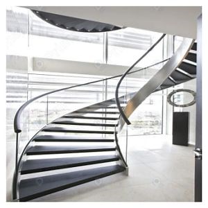 [Hot Item] Interior Straight Staircase Floating Staircase Tempered Glass Panel Railing Handrail Stair