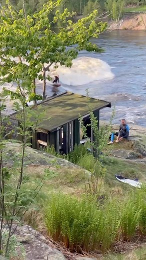 More river surfing from Norway with @infusionsurfboards.norway ”Its hard to get your head around this wave when it gets more size, the fact that you’re so far from the ocean and in many ways you can still surf it like a proper wave. ” @cskinswetsuits @revolwe #riversurfing #norway #coldwatersurf #riversurf #weirdwaves | Nordic Surfers Magazine