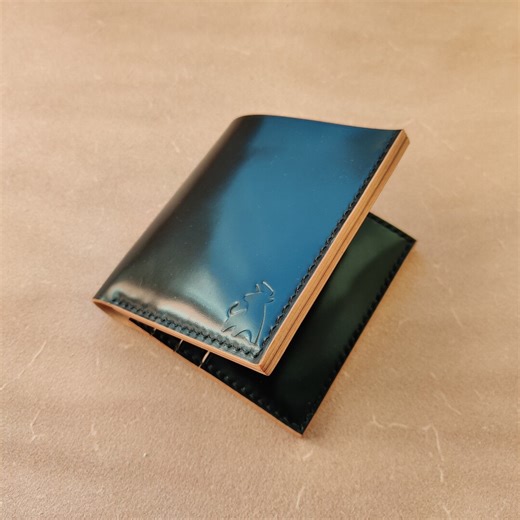 Rocado Shell Cordovan Leather Bifold Wallet: Black Luxury - Etsy