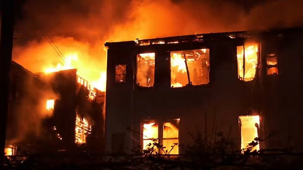 Six firefighters hurt, dozens displaced amid massive multi-building fire in Newark