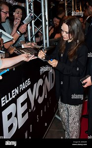 Ellen Page attending the world premiere of the video game Beyond Two Souls held at the Grand Rex Cinema in Paris France, on October 2, 2013. Photo by Nicolas Genin/ABACAPRESS.COM Stock Photo - Alamy