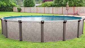 In The Swim 15'x 24' Oval Above Ground Swimming Pool - Epic Package - Featuring: Sand Filter, Pump System and A-Frame Ladder