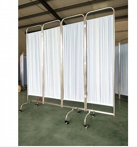[Hot Item] Stainless Steel Hospital Bed Screen/Ward Folding Curtain Screen/4 Folding Screen with CE ISO