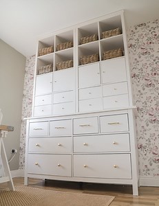 DIY Faux Built In Storage Wall, Ikea Hemnes And Kallax Hack