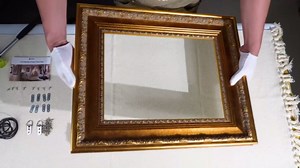 DIY Solid Wood Frame for 18x24 Canvas Painting, 2.4" Wide Gold Ornate Frame, Vertical or Horizontal Display for Home Office Wall Decor (No Plexiglass & Backing Board)