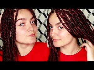 How to do box braids on Caucasian / Straight Hair / White Girl with Extension Braids