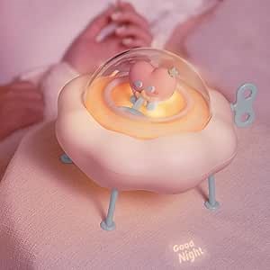 Cute Bluetooth Speaker, Stereo Sound Wireless Portable Speaker with Remote,Night Lights,Star Projector Light for Room Office Decor,Birthday Gifts for Women,Kids Gift