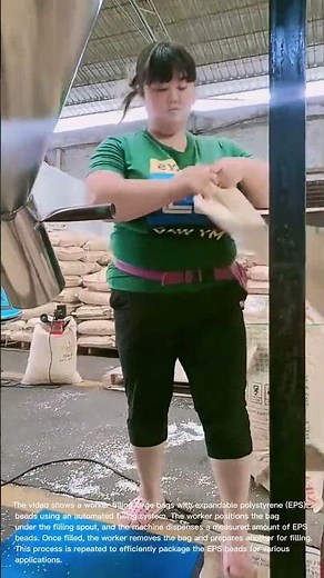 Filling Bags with Expandable Polystyrene (EPS) Beads: A Factory Process