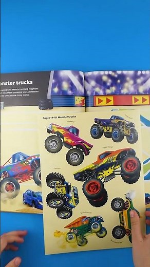 Use the big stickers to add trucks to scenes or build them part by part, with lots of fun facts 🚚