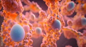 Closeup of insulin receptor proteins embedded in the cell membrane with their binding sites 4k animation