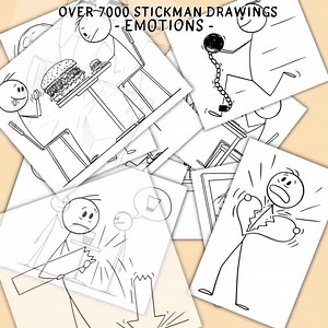 Stick Figure Clipart Set, Arrows, Pointing Stickman (Digital Download)