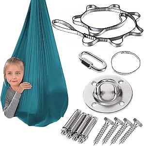 Sensory Swing for Kids and Adults with Special Needs Therapy Swing Cuddle Swing Indoor Outdoor Kids Swing Hammock for Child & with Autism, ADHD, Aspergers, Sensory Integration (Hardware Included)