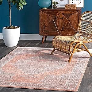 nuLOOM Vintage Persian Distressed Isla Area Rug, 8 ft x 10 ft, Rust