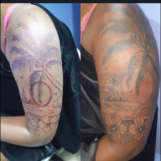 Dark skin tone full sleeve | Cover-up Tattoo Meanings and Ideas