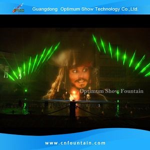 [Hot Item] Floating Pontoon Sea Pond Lake Small Movie Film Screen Projection Fountain with Laser Show