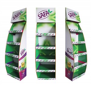 [Hot Item] Chinese Tea Retail Display Rack, Tea Cardboard Display, Supermarket Shelf Cardboard Floor Display