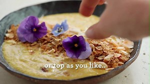Nourish yourself with our tumeric smoothie bowl! Made with tumeric, almond milk and banana, then topped with our Barley cereal for the perfect crunch! | Freedom Foods