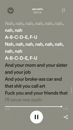 abcdefu-GAYLE #foryou #fy #fullsong #lyrics #abcdefu #gayle #fyp #spotify