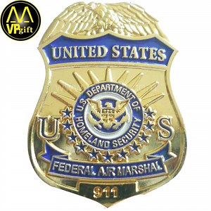 [Hot Item] Custom Metal Art Crafts Brass Gold Uniform Brooch Promotional Gift Military Flag Security Officer Epaulette Pins Us Cia Special Agent Police Safe Leather Badge