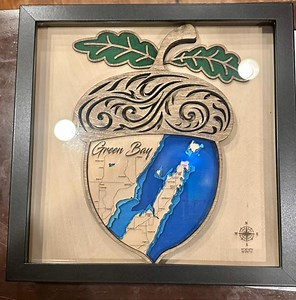 Green Bay Wisconsin Acorn Map Svg File for Lasers, Lake Map Svg, Glowforge Map Svg,fall Theme,autumn,cozy, Lake Depth Map Svg, Wedding Gift, - Etsy