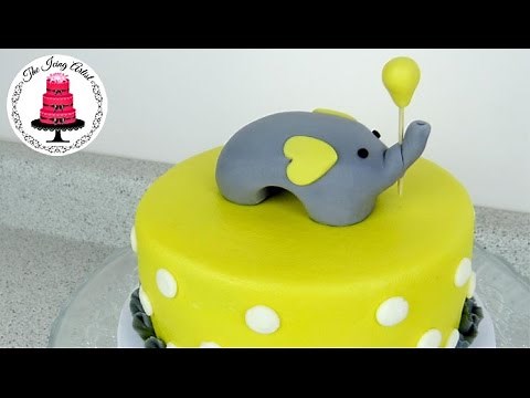 Simple Elephant Baby Shower Cake - How To With The Icing Artist