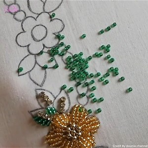 Hand Embroidery Beautiful Beads Hand Embroidery Border Design Credit By dounia channel | Amd Multimedia