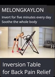 Inversion Table, Inversion Table for Back Pain Relief, 330 lbs Capacity Strength Training Inversion Equipment, Extended Ankle Lock Handle, Back Pain Relief Kit