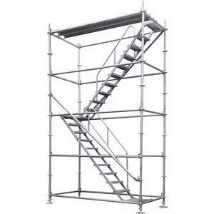 [Hot Item] Galvanized Tubular Steel Scaffolding with Stairway and Steel Plank Ringlock Scaffolding Accessories