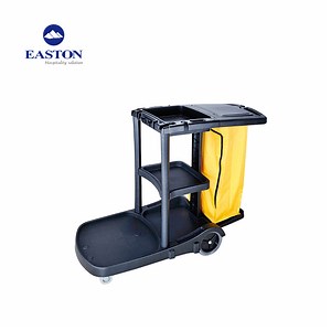 [Hot Item] Hotel Non-Mark Solid Wheels Janitor Cart Cleaning Carts