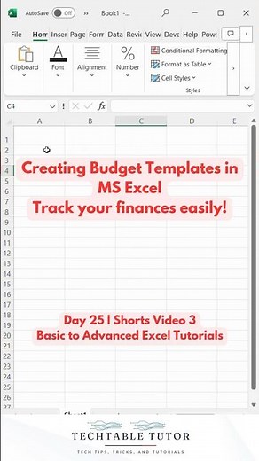 Budget Template in Excel: Simplify Your Finances 💰 | Quick Tutorial Day 25, Video 3 #excelshorts