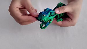 3D Printed Dinosaur with Bone Toy,Articulated Tyrannosaurus Rex, Mystery Crystal Dinosaur Decor Collectible
