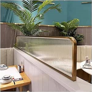 Amazon.com - YJEUZCD Dividers for Dining Areas, Raised Striped Glass Restaurant Screen Partition, Matte Hot Pot Half Wall Countertop Low Fence Divide 30/50cm (Color : Gold, Size : 50x120cm)