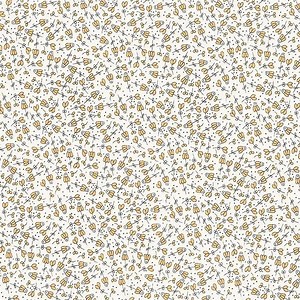 Moda Spring in Cream Yellow Flowers Fabric 0.5m