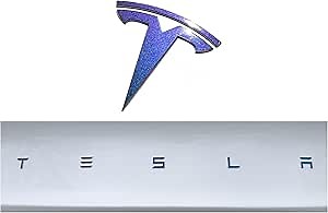 Vinyl Logo Wrap for Tesla Model 3 (2024 to Current), Standard Wrap, 2 pc-Set (Gloss Flip Deep Space)
