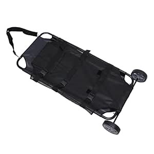 45"*21"Animal Pet Stretcher,2 Wheels Dog Rescue Trolley Cart,Veterinary Transport Dog 110 lb Max,Pet Transport Trolley Animal Gurney for Dog Cat（Black）