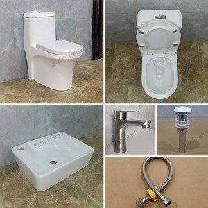 [Hot Item] Cheap Tornado Flushing Siphon One Piece Toilet Wash Basin Bathroom Sanitary Ware Set for Southeast Asia Nepal