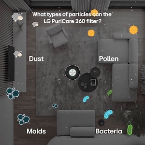 Many harmful particles that cannot be seen by the naked eye float around your space. Which of these pollutants is the most worrisome for you and your household? Ease your worries with the LG Puricare™ 360 Air Purifier that uses HEPA filter to help absorb harmful particles such as dust, pollen, molds, and bacteria and purify the air inside your home. Learn more here: https://www.lg.com/ph/air-care/lg-as60ghwg0 #LifesGood | LG Global