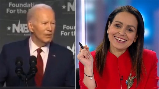 Sky News host Rita Panahi mocks President Joe Biden for accidentally reading autocue instructions. | Sky News Australia