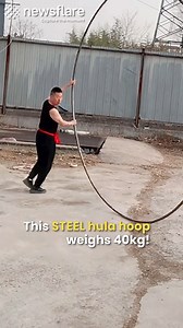 39K views · 167 reactions | This massive hula hoop weighs 40kg! His core strength must be insane  | Newsflare | Facebook