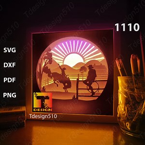 Cowboy Paper Cut Light Box Template, Shadow Box, 3D Papercut Lightbox Svg File DIY, Cutting Cricut, 1110 - Etsy